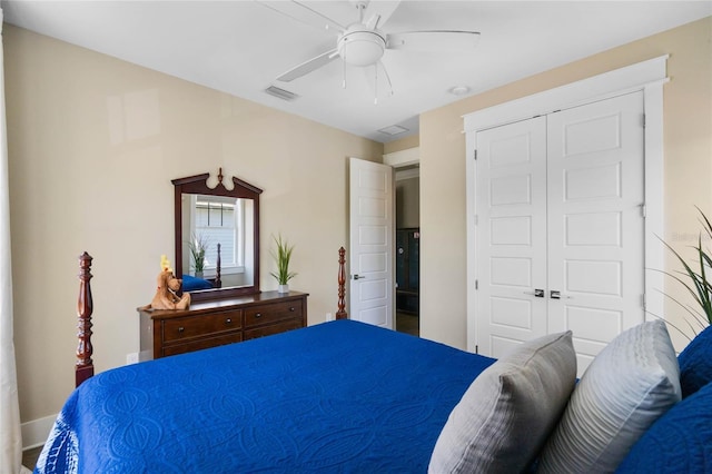 1224 Union Club Dr, Winter Garden, FL 34787 - bedroom with a closet and a ceiling fan