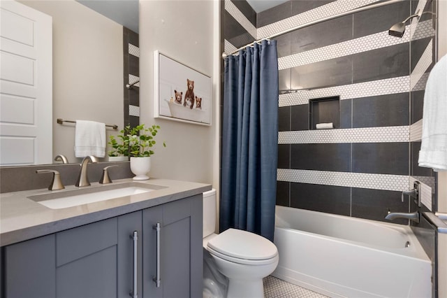 1224 Union Club Dr, Winter Garden, FL 34787 - full bathroom featuring vanity, toilet, shower / bath combo, and tile patterned floors