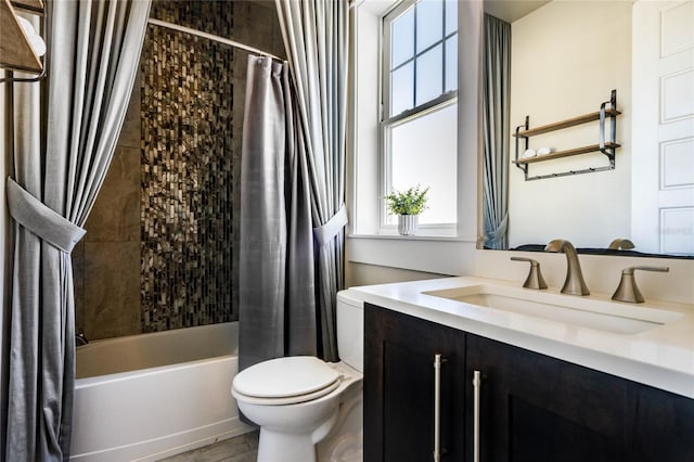 1224 Union Club Dr, Winter Garden, FL 34787 - bathroom featuring toilet, vanity, and shower / tub combo with curtain