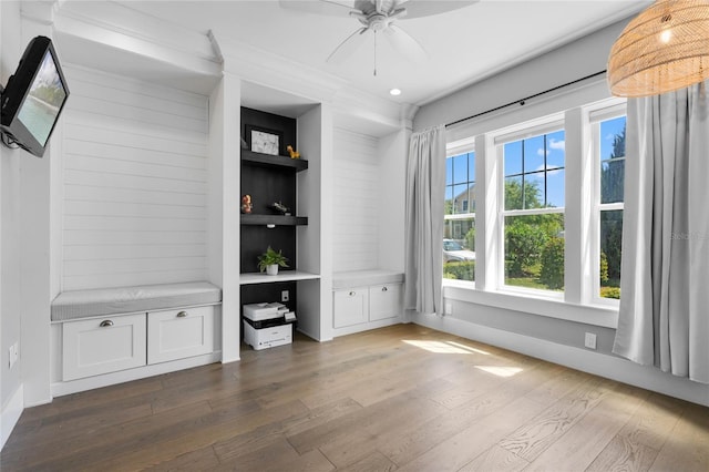 1224 Union Club Dr, Winter Garden, FL 34787 - empty room featuring dark wood finished floors, ceiling fan, baseboards, and recessed lighting