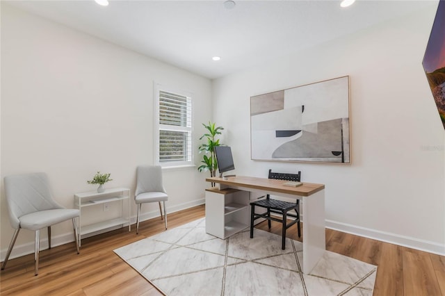 11826 Fiore Dr, Orlando, FL 32827 - home office featuring baseboards, wood finished floors, and recessed lighting