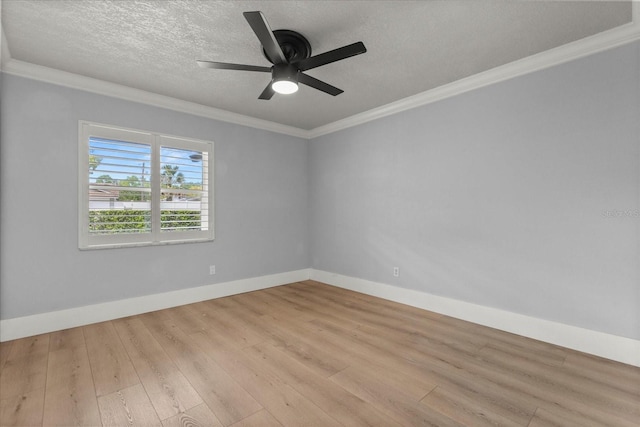 201 Cedarwood Dr, Maitland, FL 32751 - empty room featuring light wood finished floors, baseboards, crown molding, and a textured ceiling