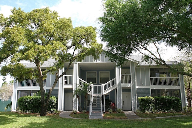 view of building exterior featuring stairs