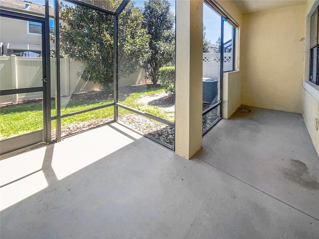 view of unfurnished sunroom