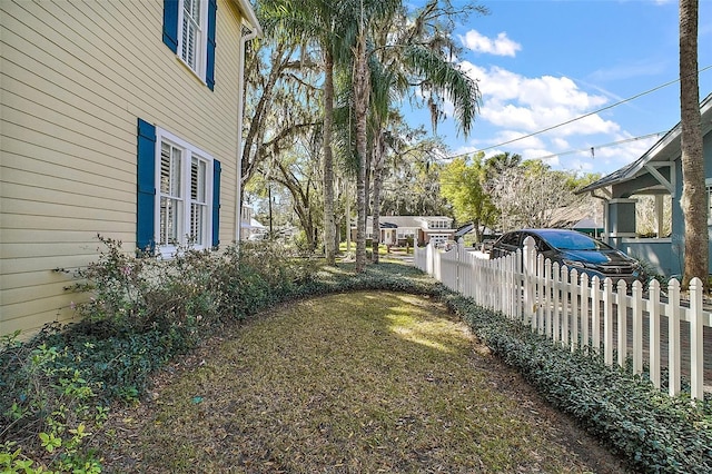view of yard with fence