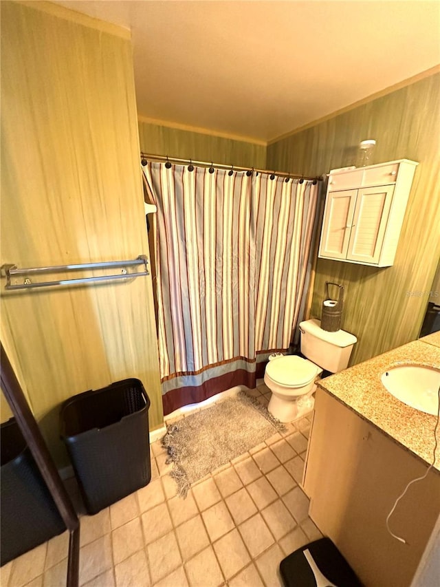 1098 Henry Balch Dr, Orlando, FL 32810 - full bath with toilet, curtained shower, tile patterned flooring, and vanity