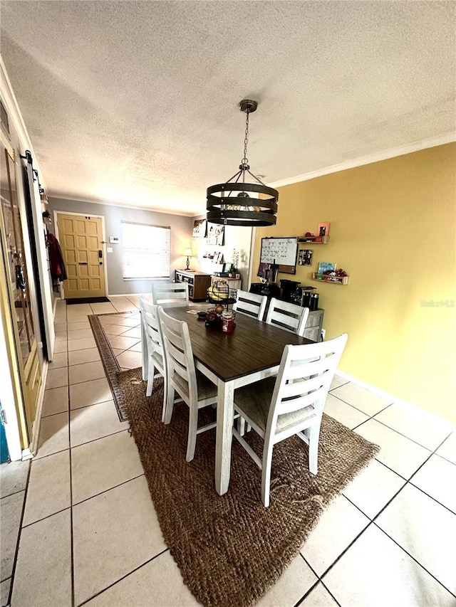 1098 Henry Balch Dr, Orlando, FL 32810 - dining room featuring ornamental molding, a textured ceiling, and light tile patterned flooring