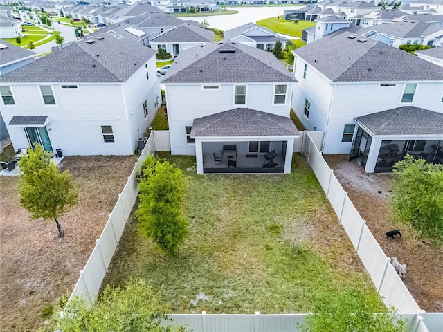bird's eye view with a residential view