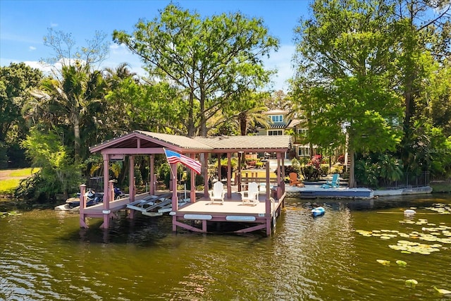 7849 Georgeann St, Winter Park, FL 32792 - dock area with a water view and boat lift