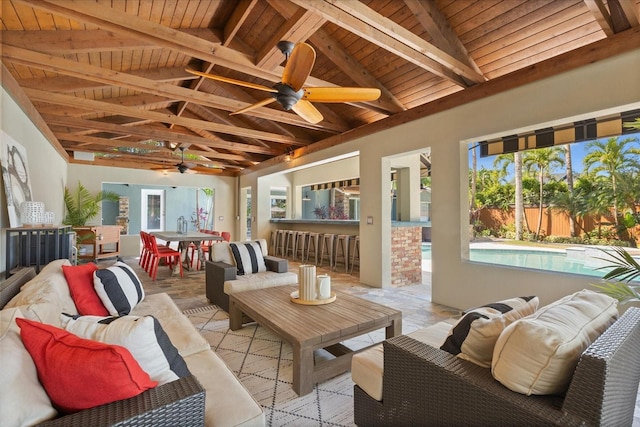 7849 Georgeann St, Winter Park, FL 32792 - view of patio / terrace with an outdoor living space and a ceiling fan