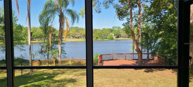 water view with fence
