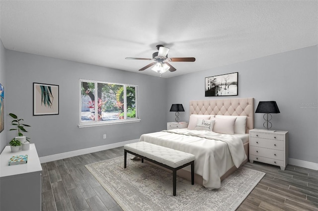 607 Wavecrest Dr, Orlando, FL 32807 - bedroom featuring baseboards, dark wood-style flooring, and ceiling fan