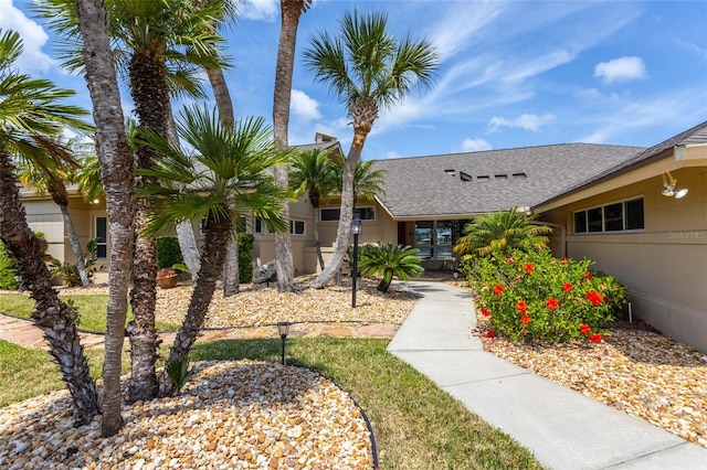 view of front of house featuring roof with shingles