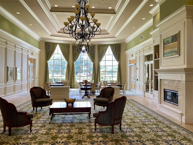 8639 Lower Villagewalk Cir, Orlando, FL 32827 - building lobby featuring a towering ceiling, ornamental molding, and a decorative wall