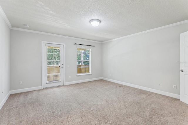 8639 Lower Villagewalk Cir, Orlando, FL 32827 - carpeted spare room featuring crown molding, baseboards, a textured ceiling, and a smoke detector