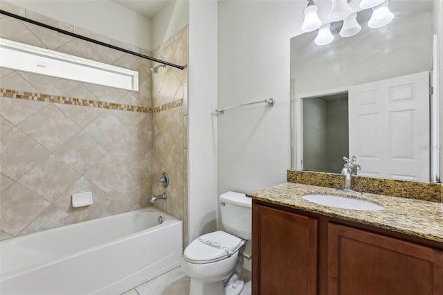 8639 Lower Villagewalk Cir, Orlando, FL 32827 - full bath with vanity, shower / bathtub combination, toilet, and a chandelier