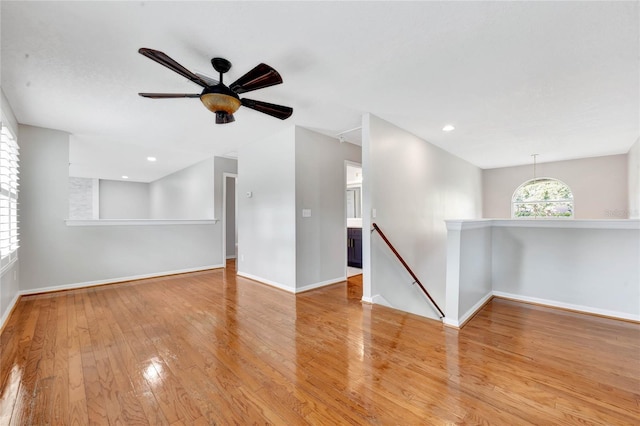 12706 Magnolia Bay Blvd, Clermont, FL 34711 - empty room featuring hardwood / wood-style floors, a ceiling fan, and recessed lighting