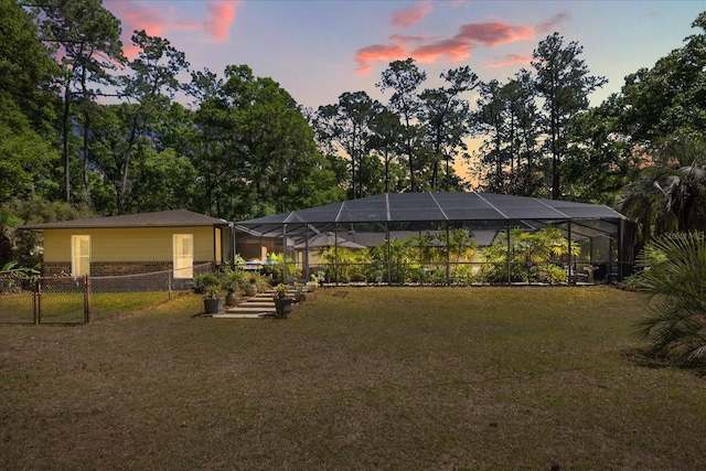 11160 SE 47th Ave, Belleview, FL 34420 - view of yard with a gate, glass enclosure, and fence
