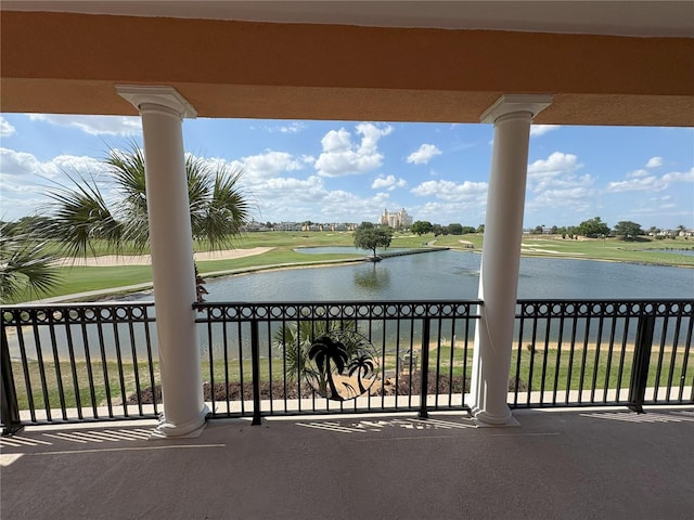 property view of water featuring golf course view