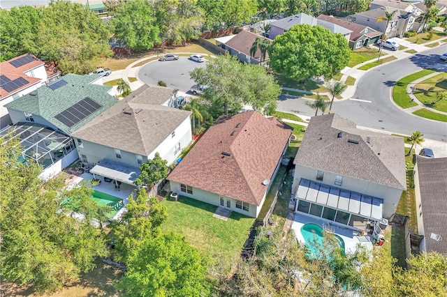 aerial view featuring a residential view
