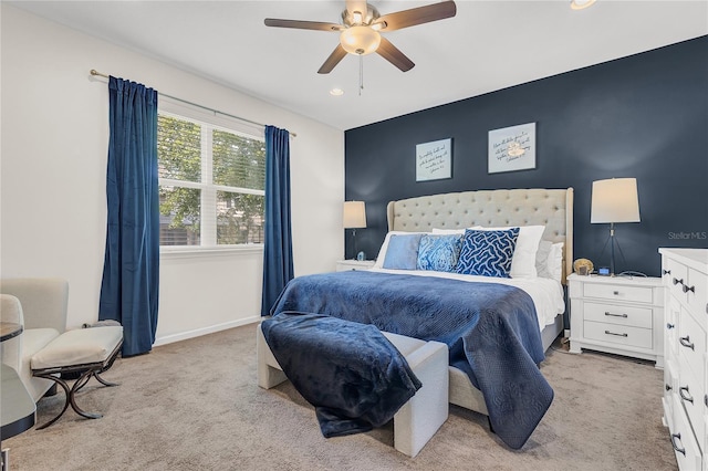 2724 Westyn Cove Ln, Ocoee, FL 34761 - bedroom featuring light colored carpet, ceiling fan, recessed lighting, and baseboards