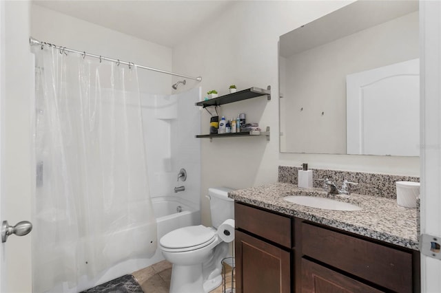 9005 Tuscan Cypress St, Kissimmee, FL 34747 - full bath featuring vanity, shower / tub combo, and tile patterned floors