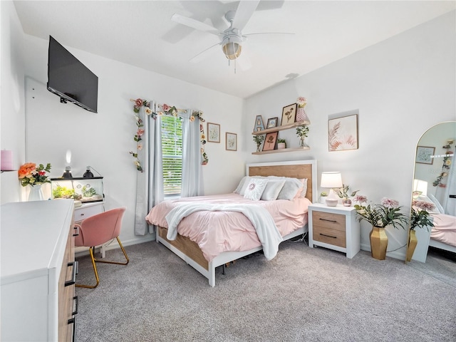 1151 Lakeside Estates Dr, Apopka, FL 32703 - bedroom with light carpet and a ceiling fan