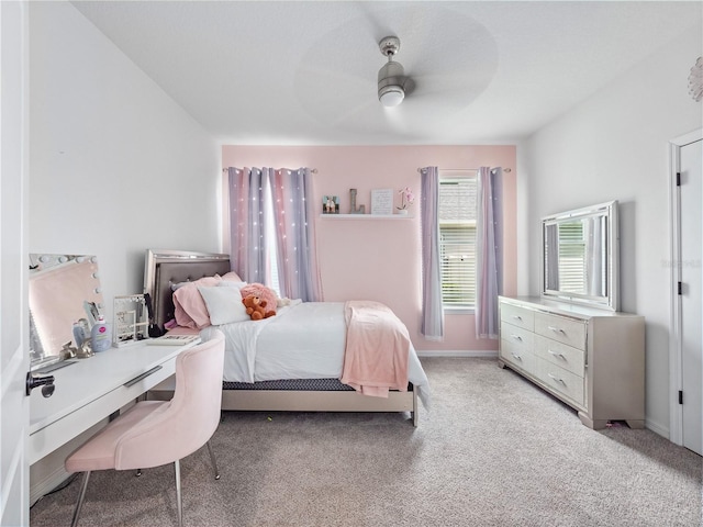 1151 Lakeside Estates Dr, Apopka, FL 32703 - bedroom featuring light carpet, baseboards, and a ceiling fan