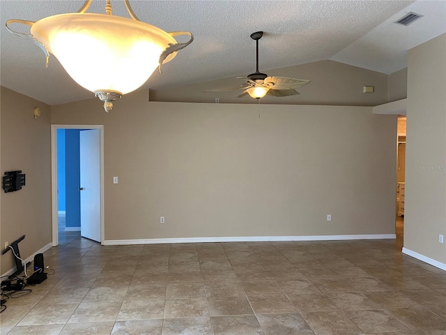 1210 Etchfield Cir, Brandon, FL 33511 - unfurnished room featuring vaulted ceiling and a ceiling fan