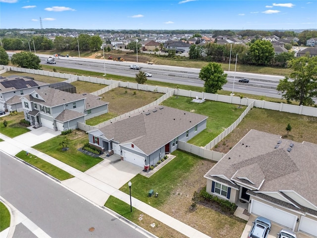aerial view with a residential view
