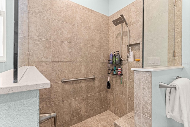 full bathroom featuring a walk in shower