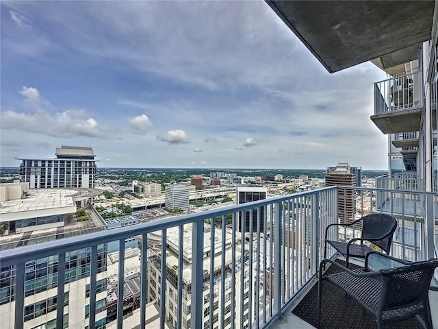 balcony with a city view
