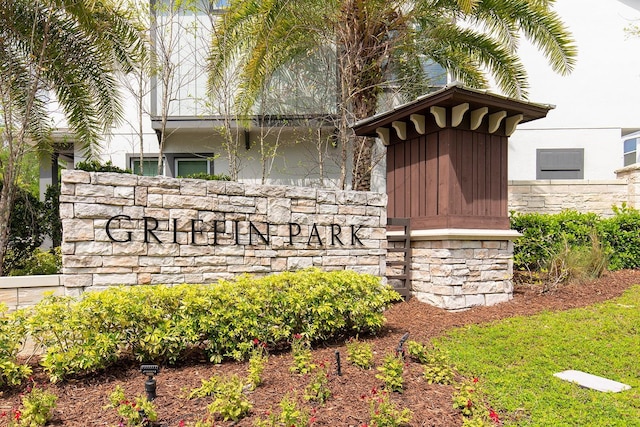 view of community sign