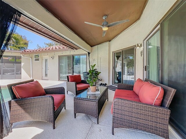 7808 The Esplanade Ct, Orlando, FL 32836 - view of patio / terrace featuring outdoor lounge area and ceiling fan