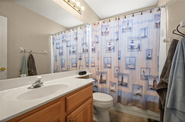 625 Waterland Ct, Orlando, FL 32828 - bathroom featuring a shower with curtain, toilet, and vanity