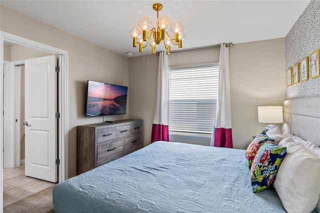 4305 Lana Ave, Davenport, FL 33897 - bedroom featuring tile patterned floors and a notable chandelier