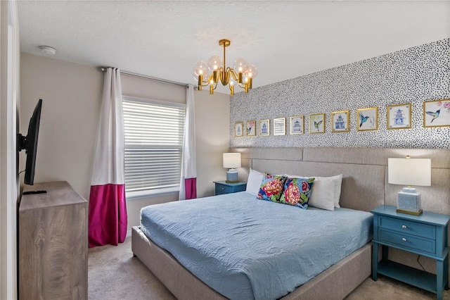4305 Lana Ave, Davenport, FL 33897 - bedroom featuring carpet flooring, an accent wall, and a chandelier