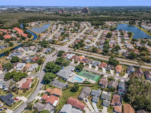 5813 Parkview Point Dr, Orlando, FL 32821 - bird's eye view with a water view and a residential view