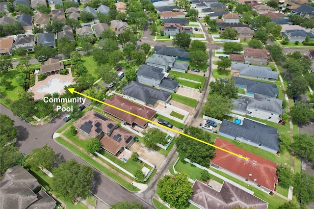 aerial view featuring a residential view