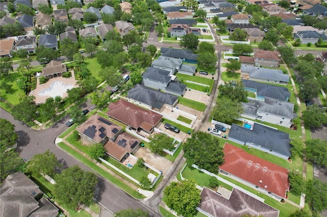 aerial view with a residential view