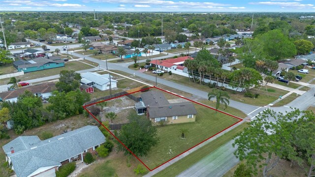 aerial view with a residential view