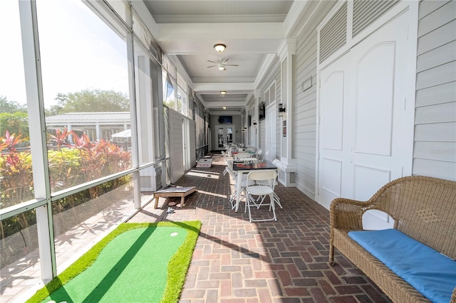 5136 Park Central Dr Unit 212, Orlando, FL 32839 - sunroom featuring ceiling fan