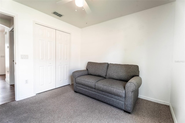 151 Bell Tower Xing W, Kissimmee, FL 34759 - living area with carpet flooring, ceiling fan, and baseboards