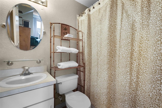 3033 Zaharias Dr, Orlando, FL 32837 - full bath featuring toilet, a textured wall, and vanity