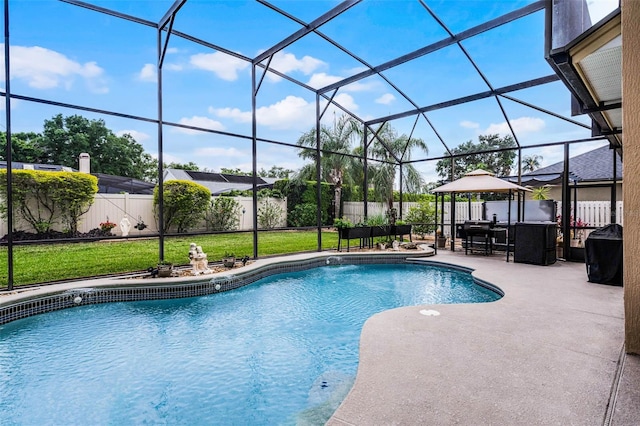 3033 Zaharias Dr, Orlando, FL 32837 - view of pool with a fenced backyard, a fenced in pool, a patio, and a lanai