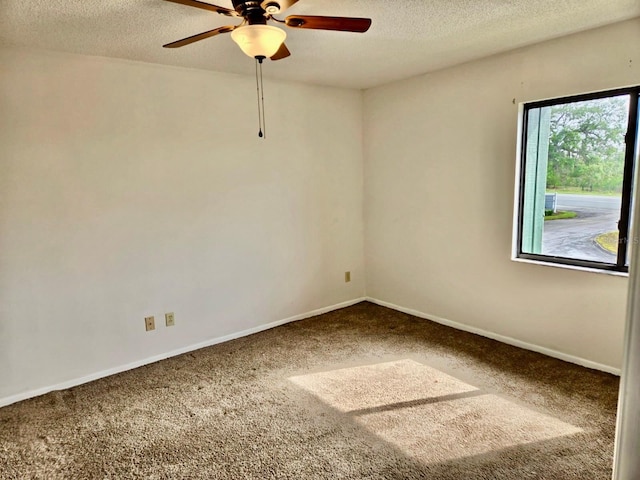 5 Buck Cir # B5, Haines City, FL 33844 - spare room with ceiling fan, a textured ceiling, carpet, and baseboards