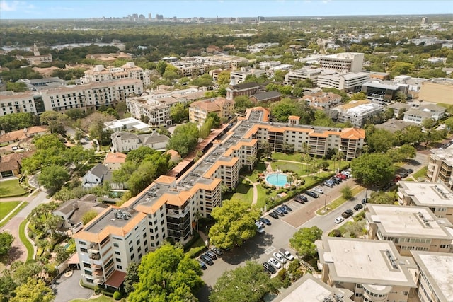 bird's eye view featuring a city view