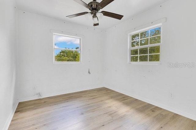 empty room with plenty of natural light and wood finished floors