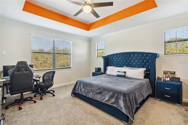 11150 Whistling Pine Way, Orlando, FL 32832 - bedroom featuring a raised ceiling, carpet floors, ornamental molding, and baseboards
