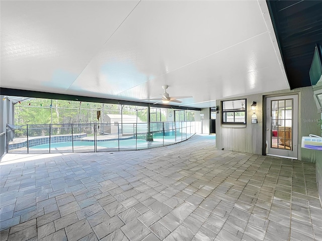 1007 Gammage Pt, Oviedo, FL 32765 - indoor pool featuring a ceiling fan